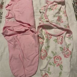 Pink and Floral Baby Swaddle Set